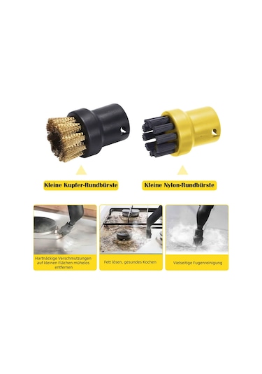 Xurunkeji Karcher Buharlı Temizleyiciler Sc1, Sc2, Sc3, Sc4, Sc5 İçin 10 Parçalı Aksesuar Seti - Nozullar, Fırçalar Ve Bezler Dahil