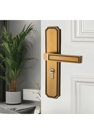 Willowhaven Sarı Bronz Avrupa Klasik Moda Yatak Odası Kapı Kolu Seti Sessiz Mekanik Kilit Dayanıklı.