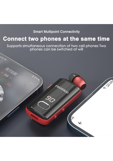 Jeemson Kırmızı Kablolu Gömme Tip Oyuncu Bluetooth 5.3 Kulaklık - Hızlı Şarj Ve Sayısal Göstergeli