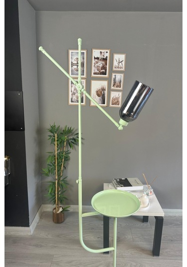 Windy Mint Gövde Füme Cam Lambader Tepsili Makas Gövde Modern Oturma Odası Füme