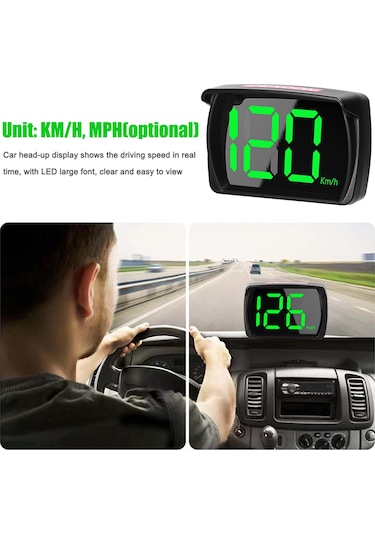 Geeksen Araç Hud Göstergesi - Gps Hız Ölçer, Led Büyük Yazı, Gündüz/gece Net Görüş