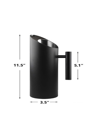 Geeroyoo 1.5l Paslanmaz Çelik Soğuk İçecek Sürahisi, Buz Koruyuculu, Ev Ve Cafe Kullanımı İçin Siyah