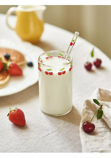 Roomi Borosilikat Camdan Yapılmış 300 Ml Bardak Pipetli, Uzun 245043239 Beyaz