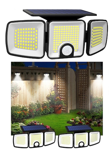 Greentech Güneş Enerjili 223 Cob Ledli, Hareket Sensörlü, 3 Taraflı Aydınlatma / GT-SL25