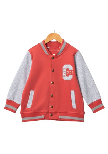 Kız Çocuk C Yazılı Çıtçıt Kapamalı Kolej Hırka Kırmızı