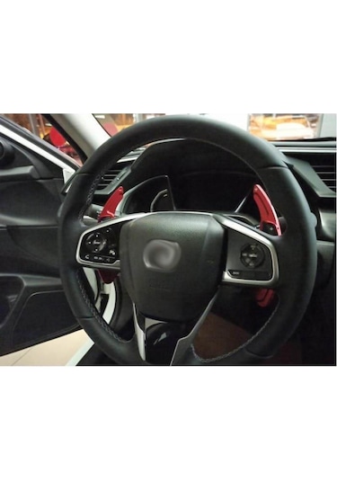 Honda Civic FC5 İçin Uyumlu Direksiyon F1 Vites Kulakçık Pedal Shift Kırmızı