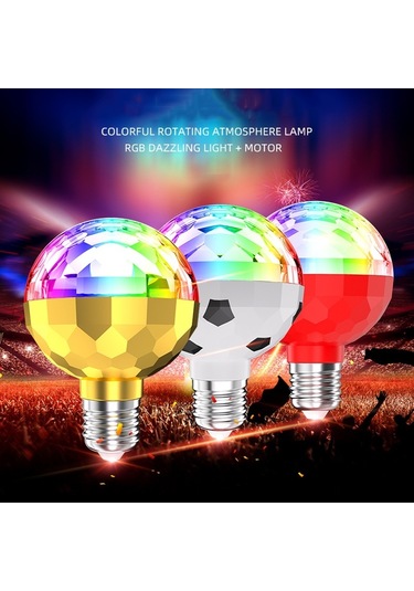 Sones Zqmqd-001 6 Led'li Renkli Döner Işık Magic Ball Atmosfer Işığı, Özellik: Beyaz+evrensel Tutucu Çok Renkli