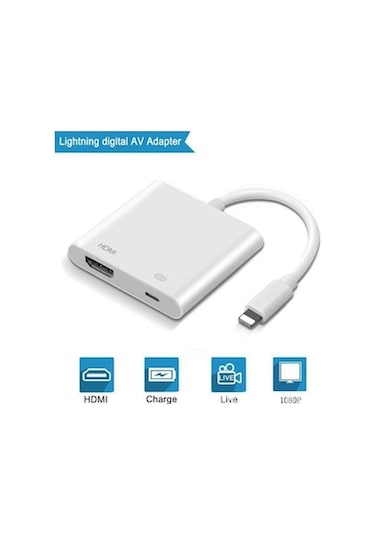 iphone Uyumlu 6 7 8 11 Xr Lightning To Hdmı Çevirici Dönüştürücü Adaptör (537801014)
