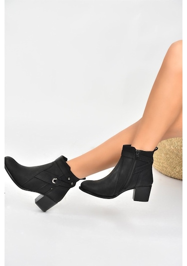 Fox Shoes Siyah Kalın Topuklu Kadın Bot L674155209