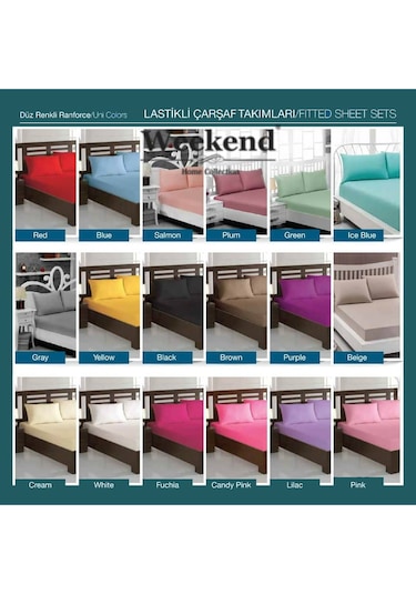 Weekend Home 160X200 Ranforce Akfil Kumaş Lastikli Çarşaf Seti
