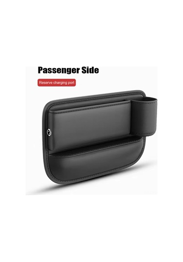 Padalink Oto Koltuk Aralığı Deri Depolama Kutusu, Telefon Şarj Açığı Ve Bardak Tutuculu, Siyah Tekli Sürücü/ Yolcu Tarafı Araç Çekmecesi