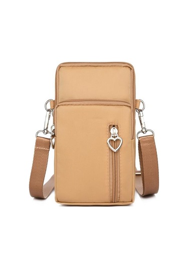 Rahat Küçük Omuz Çantası Kadın Cep Telefonu Cebi Durumda Su Geçirmez Naylon Spor Kol Paketi Mini Messenger Çanta Crossbody Çanta Haki