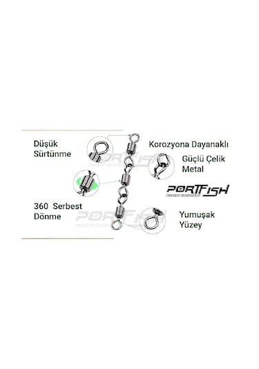 Portfish Bl-1019 Zincir Fırdöndü 3 Lü No:12 - Standart
