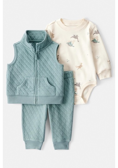 Erkek Bebek Yelekli Set Ctr-1t268410 Yeşil