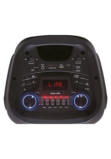 Rose Hp-2200 Partybox Kablosuz Çift El Mikrofonlu Sarjlı Bluetooth 8 Hoparlör