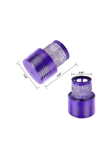 Geeroyoo V10 Sv12 Uyumlu Yedek Hepa Filtresi - Yüksek Emme Gücü, Yıkama Ve Tekrarlı Kullanım, Temizleme Fırçasıyla 3 Adet