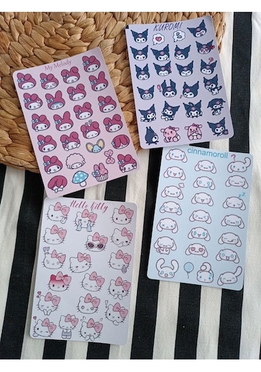 Hello Kitty Sanrio Karakterler Etiket Planlayıcı Telefon Sticker Seti