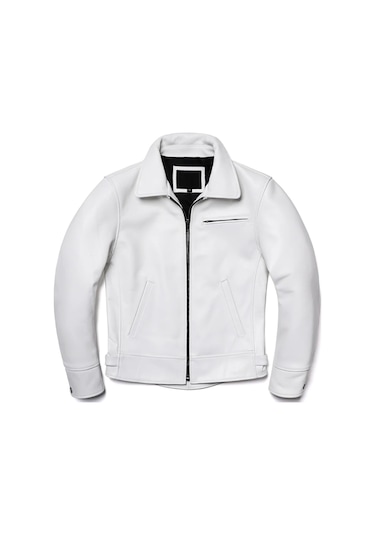 Beyaz Hakiki Deri Mont Beyaz