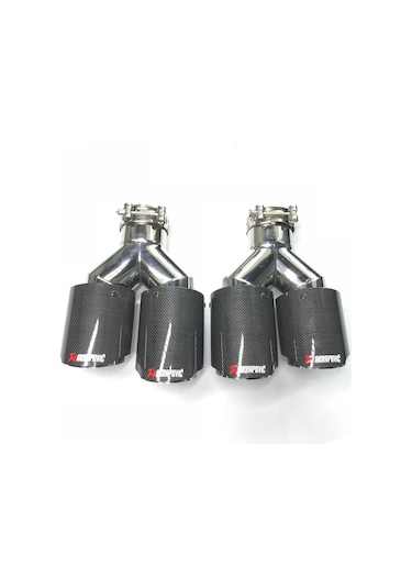 Akrapoviç Akrapoviç Egzoz Ucu Karbon Çift Çıkış Açılı 2adet Dual 100mm Çarpraz