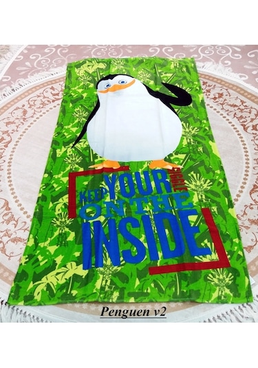 Madagascar Lisanslı Çocuk Plaj Havlusu-Penguen V2