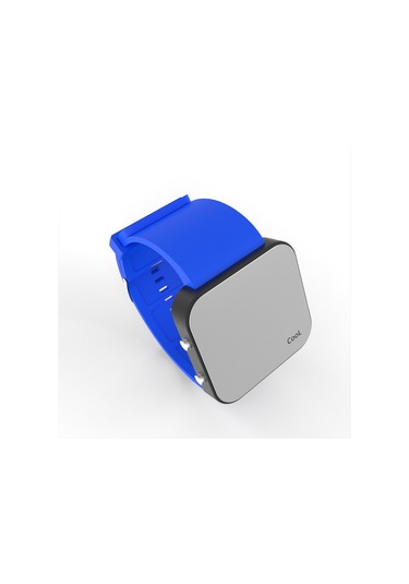 Cool Watch Saat - Siyah Led Kasa - Mavi Kayış Unisex Pembe