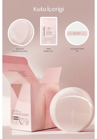 Clio Veganwear Pure Blurring Cushion+ Refill SPF50+ 3 Linen