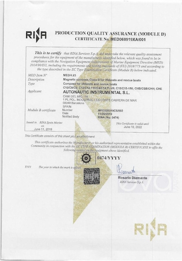 Auto Nautic C12-010 Pusula Tekne Yat Yelkenli Gömme Model Siyah