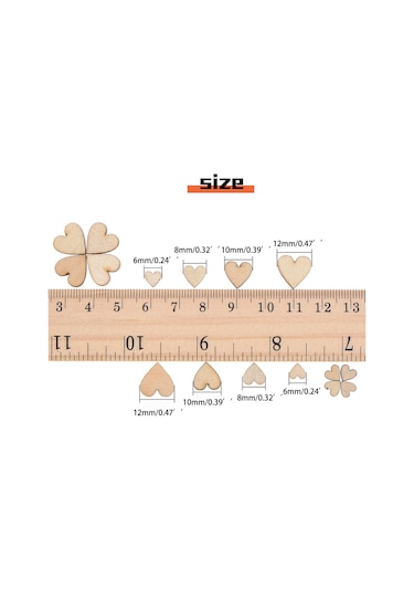 Xiyyadms 200 Adet Ahşap Kalp Dilimleri - Ev & Düğün Dekorasyonu, Boyama/m Yazma Uygun, Dayanıklı Boxwood Malzeme