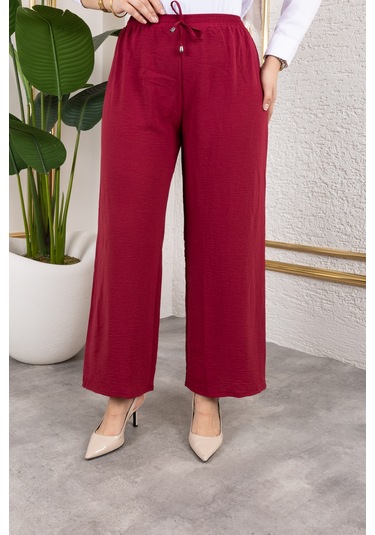 Beli Lastikli Salaş Ayrobin Pantolon - Vişne Çürüğü / A0103 Vişne Çürüğü