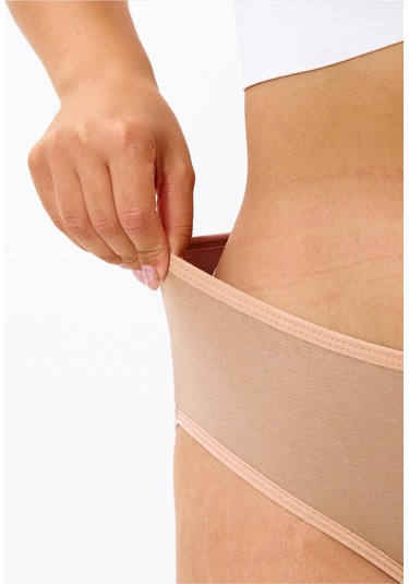 Alya Underwear Kadın Külot, Lyocell Kumaş Külot, Ter Emici Rahat Ve Dayanıklı Kadın İç Çamaşırı, Liyosel Slip Bej P07