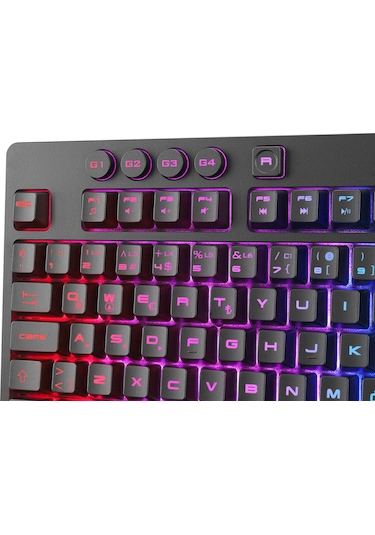 Rampage KB-GX65 SIMULA USB RGB Aydınlatmalı 4 Makro Tuşlu Bilek Destekli Oyuncu Klavye