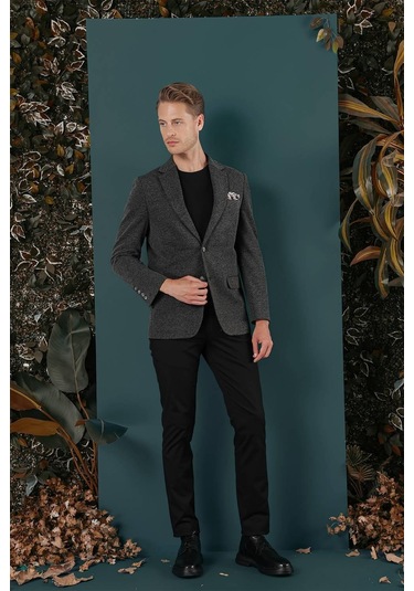 C 653 Slim Fit Siyah Spor Ceket Siyah