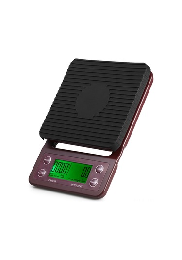 Geeroyoo Siyah Veya Koyu Bordo Renk Seçenekli, 5 Kg Kapasiteli, Lcd Ekranlı Mutfak Terazisi Bordo