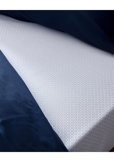 Madame Coco Coyne Tek Kişilik %100 Pamuk Baskılı Saten Nevresim Takımı - Lacivert Lacivert