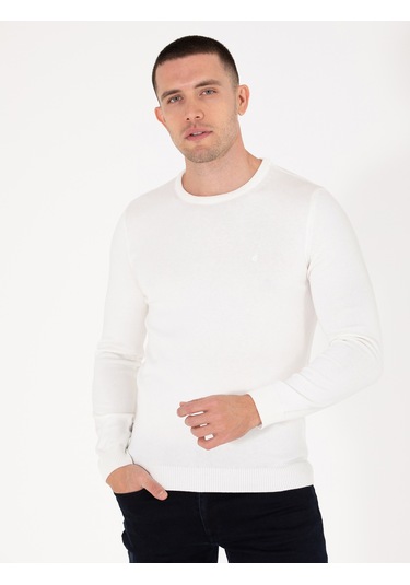 Pierre Cardin Erkek Ekru Kazak /triko 50270179-vr019 Ekru