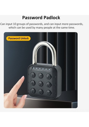 Besthome1 Siyah Renk Sy13 Model Cr2032 Pil İle Şifreli Akıllı Kilit, 6 Haneli Şifre