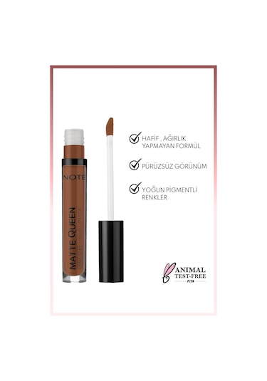 Note Cosmetique Matte Queen Lipstick Kalıcı Mat Likit Ruj - 23 Sweet Cinnamon - Kahverengi Note Cosmetique Matte Queen Lipstick Kalıcı Mat Likit Ruj - 23 Sweet Cinnamon - Kahverengi