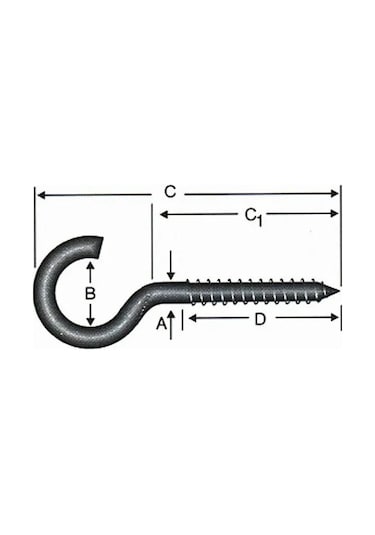 Açık Piton, Kanca, Çengel 20x80 - 144 Adet 20x80 Mm