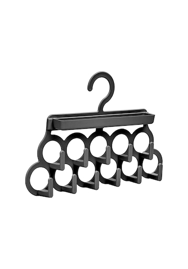 Kravat Ve Şal Askısı - Takı Ve Aksesuar Düzenleyici Askı - Siyah Renkli