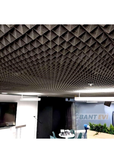 Akustik Piramit Sünger 100x100cm Yapışkanlı Ses Yalıtım Süngeri