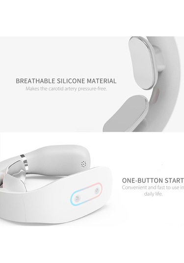 Teltree Beyaz Akıllı Boyun Masaj Aleti: 5 Mod, 16 Seviye, Isıtmalı, Taşınabilir Rahatlık Beyaz