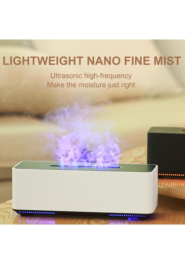 Uçucu Yağ Difüzörü 280ml, Sanal Alevli Ev İçin Difüzörler, Ultrasonik Elektrik Aromaterapi Difüzör, Yatak Odası İçin Hava Nemlendiricisi Aqua Flame Nemlendiricisi