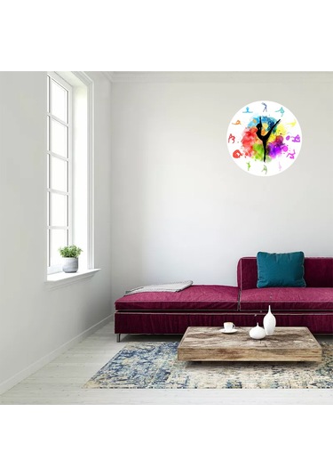 1/2 Dekorasyon İçin Zamansız Yuvarlak Müzik Klavye Duvar Saati Bale 3'lü 1 Takım Diğer