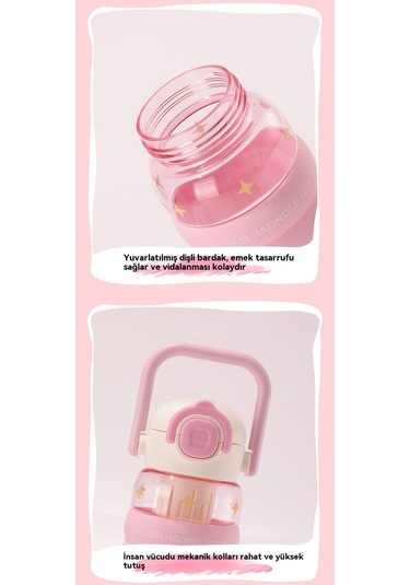 Jian Fan Plastik Su Bardağı Karikatür Hasır Bardak Mavi Mavi