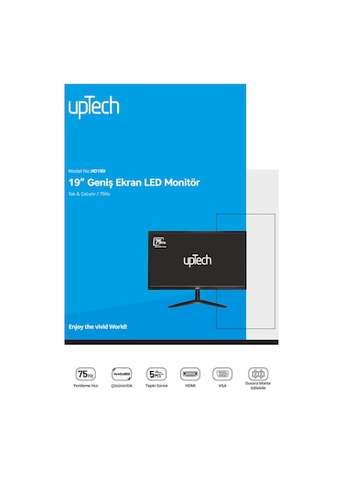 Uptech Hd190 19" Geniş Ekran 75 Hz 5ms Vga,hdmı Led Monitör