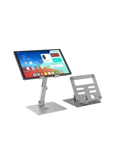 Tüm Tabletlerle Uyumlu 360 Dönebilen Katlanabilir Ayarlı Alüminyum Tablet Telefon Tutucu