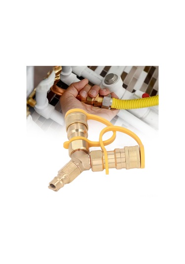 Samdoo 3/8 İnç Bakır Gaz Y Bölücü, Hızlı Bağlantı Adaptörü - Barbekü, Jeneratör, Bahçe Isıtıcı, Pizza Fırını İçin, Kaçak Gider, Güvenli Kullanım Çok Renkli