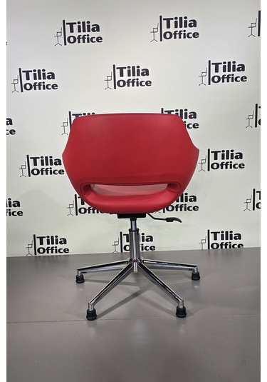 Monaco Çalışma Kesim Koltuğu Konik Sabit Ayak Kırmızı