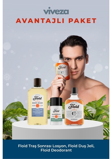 Floid Traş Sonrası Losyon + Duş Jeli + Deodorant Erkek Bakım Seti Karışık Meyve