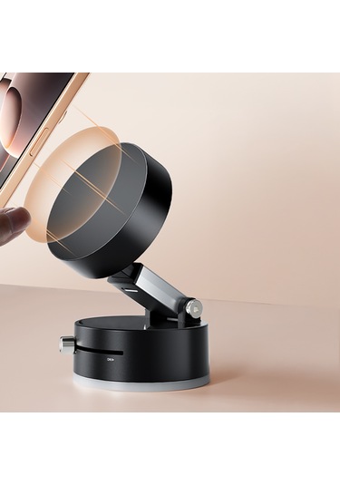 Ekılıf - Telefon Tutucu A2 Vakum Özellikli 360 Derece Dönebilen Magnetik Telefon Tutucu - Siyah - T36402 Siyah